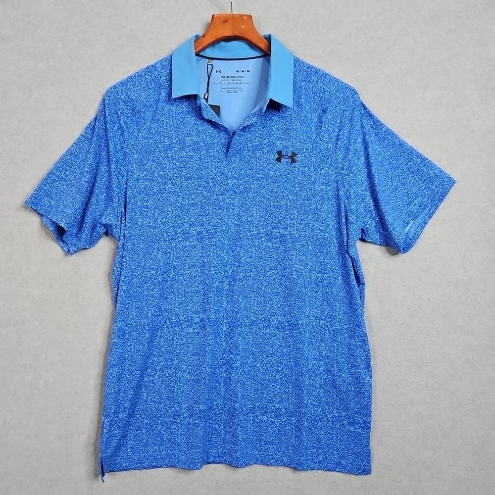 Under Armour The Iso-Chill Polo Golf Shirt Blue Mens‎ Size Med  1377294-464 New